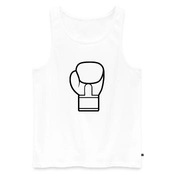 Boxhandschuh - Männer Premium Bio Tank Top - Weiß - Vorne - AI Model Male 178 light (178cm)
