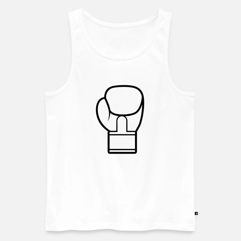 Boxhandschuh - Männer Premium Bio Tank Top - Weiß