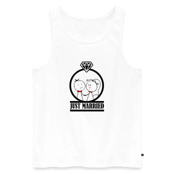 married couple just married 001 - Men's Premium Organic Tank Top - white - Front - AI Model Male 178 light (178cm)