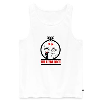 ich liebe dich 002 - Männer Premium Bio Tank Top - Weiß - Vorne - Michal (187cm)