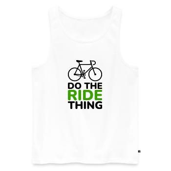 Bike Do the Ride Thing - Men's Premium Organic Tank Top - white - Front - AI Model Male 178 light (178cm)
