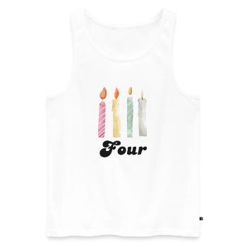 4e anniversaire bougie - Débardeur bio Premium Homme - blanc - Devant - Michal (187cm)