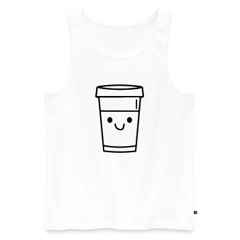 Kaffeebecher - Männer Premium Bio Tank Top - Weiß - Vorne - AI Model Male 178 light (178cm)