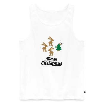 T-shirts amusants pour Noël - Débardeur bio Premium Homme - blanc - Devant - AI Model Male 178 light (178cm)