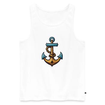 Anker Symbol Hafen - Männer Premium Bio Tank Top - Weiß - Vorne - Michal (187cm)