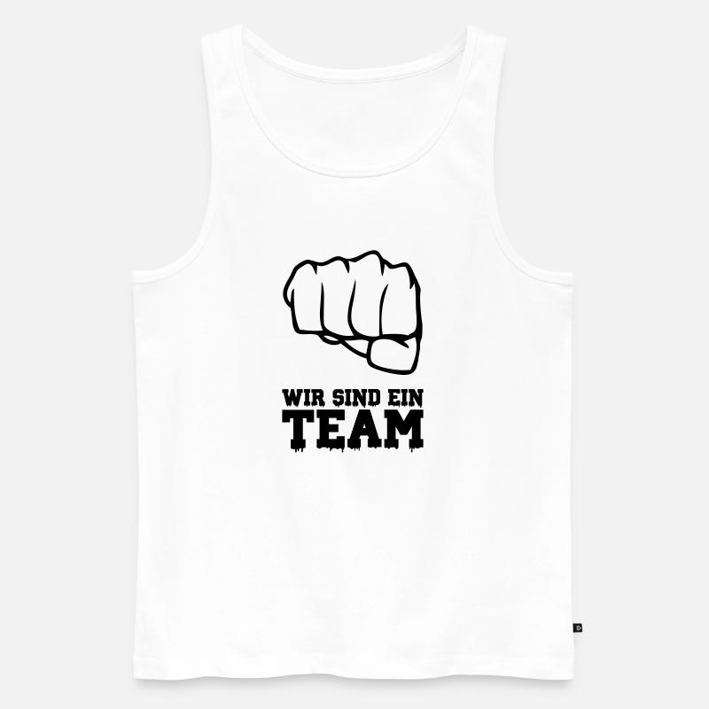 wir sind ein team - Männer Premium Bio Tank Top - Weiß