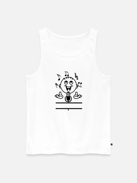 Singer with microphone banner - Men's Premium Organic Tank Top - white