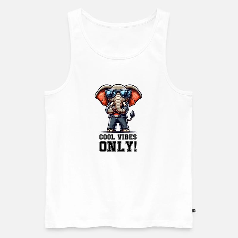 Elefant Comic cool - Männer Premium Bio Tank Top - Weiß