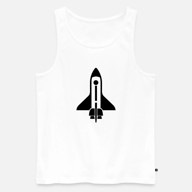 Rakete - Männer Premium Bio Tank Top - Weiß