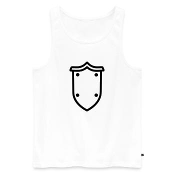 shield - Men's Premium Organic Tank Top - white - Front - AI Model Male 178 light (178cm)