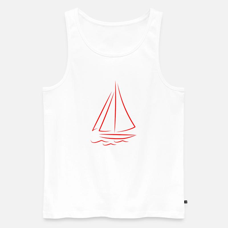 Segelboot Boot Illustration - Männer Premium Bio Tank Top - Weiß