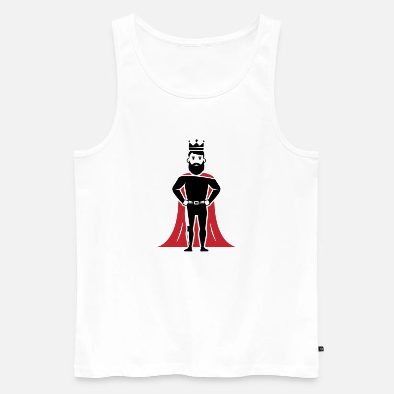 König - Männer Premium Bio Tank Top - Weiß