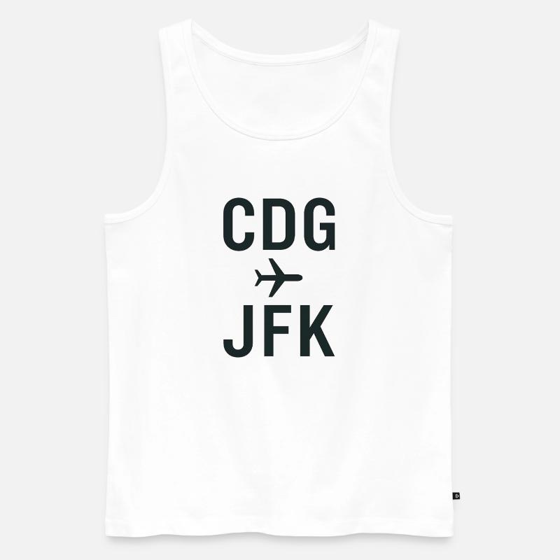CDG JFK - Canottiera ecologica premium da uomo - bianco