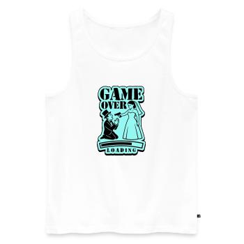 Hochzeit Game Over Loading - Männer Premium Bio Tank Top - Weiß - Vorne - AI Model Male 178 light (178cm)