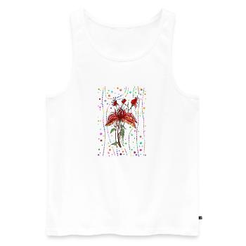 Blumen - Männer Premium Bio Tank Top - Weiß - Vorne - Michal (187cm)