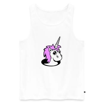 Unicorn Girl Pretty Bottom Hole Cartoon Cute Girl - Men's Premium Organic Tank Top - white - Front - Michal (187cm)