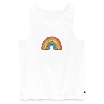 PETITS ACTIVISTES | Rainbow - Débardeur bio Premium Homme - blanc - Devant - Michal (187cm)