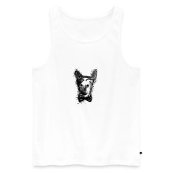 Esel,nerd, schwarz-weiss, Aquarell, nerdbrille - Männer Premium Bio Tank Top - Weiß - Vorne - AI Model Male 178 light (178cm)