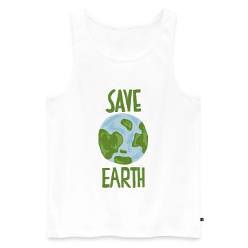 Save Earth Nachhaltig Klimawandel - Männer Premium Bio Tank Top - Weiß - Vorne - AI Model Male 178 light (178cm)