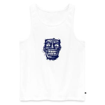 HAPPY FACE - fröhliches Gesicht - Men's Premium Organic Tank Top - white - Front - AI Model Male 178 light (178cm)