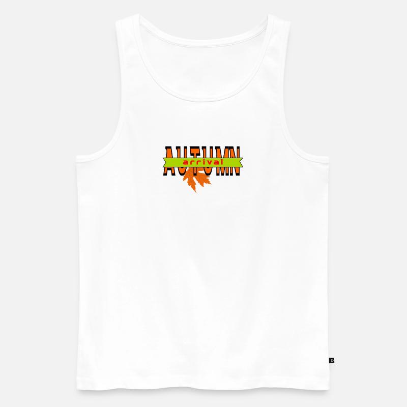 Herbstblatt Ankunft Grafikdesign - Männer Premium Bio Tank Top - Weiß