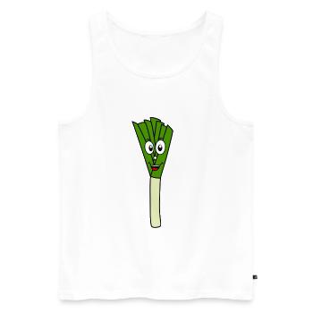 Leek - Men's Premium Organic Tank Top - white - Front - AI Model Male 178 light (178cm)