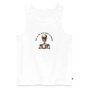 Squelette dans le Style d’Art mural, cadeau pour les amis - Débardeur bio Premium Homme - blanc - Devant - AI Model Male 178 light (178cm)