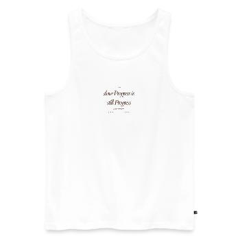slow_Progress_is_still_Progress_ - Männer Premium Bio Tank Top - Weiß - Vorne - Michal (187cm)