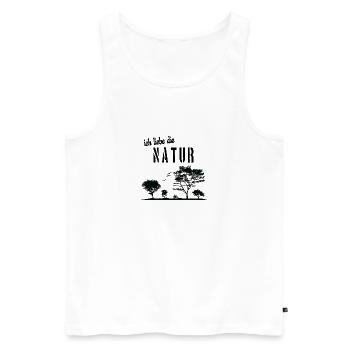 Natur - Männer Premium Bio Tank Top - Weiß - Vorne - AI Model Male 178 light (178cm)