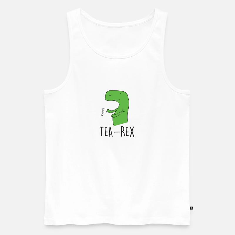 Tea-Rex - Männer Premium Bio Tank Top - Weiß