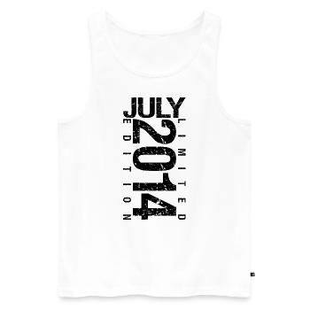 Geburtstag Juli 2014 Juli geboren im Juli 2014 - Männer Premium Bio Tank Top - Weiß - Vorne - Michal (187cm)