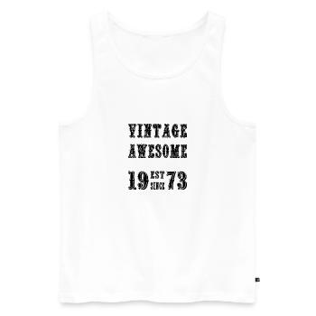 Vintage Awesome EST SINCE 1973 Birthday - Men's Premium Organic Tank Top - white - Front - Michal (187cm)