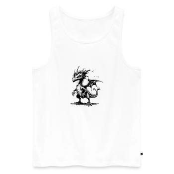 Cool petit dragon vintage avec des ailes - Débardeur bio Premium Homme - blanc - Devant - AI Model Male 178 light (178cm)
