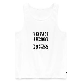 Vintage Awesome EST SINCE 1955 Birthday - Men's Premium Organic Tank Top - white - Front - Michal (187cm)