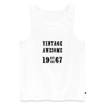 Vintage Awesome EST SINCE 1967 Birthday - Men's Premium Organic Tank Top - white - Front - Michal (187cm)