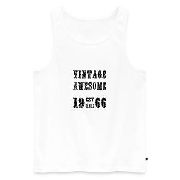 Vintage Awesome EST SINCE 1966 Birthday - Männer Premium Bio Tank Top - Weiß - Vorne - AI Model Male 178 light (178cm)