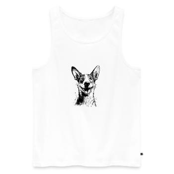 Dog portrait for proud Jack dog owners - Men's Premium Organic Tank Top - white - Front - AI Model Male 178 light (178cm)