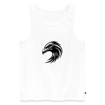 Elegant Tribal Eagle Logo in Tattoo Style - Men's Premium Organic Tank Top - white - Front - Michal (187cm)