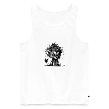Câlins petits méchants enfants lion à crinière - Débardeur bio Premium Homme - blanc - Devant - AI Model Male 178 light (178cm)