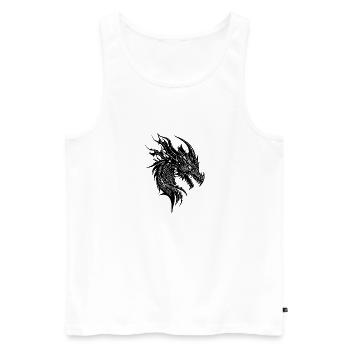 Grim Vintager dragon in nature scale dress - Men's Premium Organic Tank Top - white - Front - Michal (187cm)