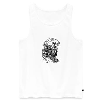 Cool vintage astronaut with open helmet - Men's Premium Organic Tank Top - white - Front - Michal (187cm)
