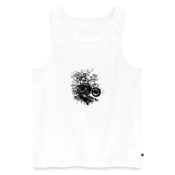 Motorcycling Vintage Splash Rider Style - Men's Premium Organic Tank Top - white - Front - Michal (187cm)