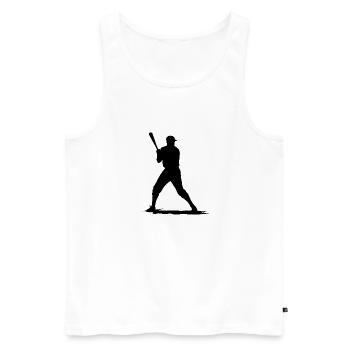 Baseball player with baseball bat - Men's Premium Organic Tank Top - white - Front - AI Model Male 178 light (178cm)