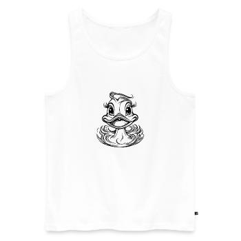 Funny duck with big eyes and beak - Men's Premium Organic Tank Top - white - Front - AI Model Male 178 light (178cm)