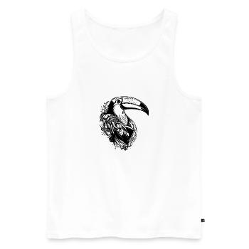Cute toucan tropical bird with huge beak - Men's Premium Organic Tank Top - white - Front - AI Model Male 178 light (178cm)