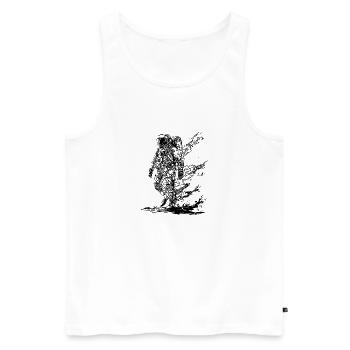 Astronaut in Solar Storm Moondust Nebula - Men's Premium Organic Tank Top - white - Front - AI Model Male 178 light (178cm)