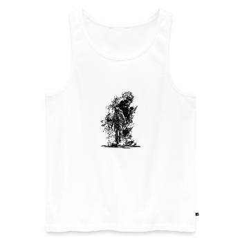Space Dust Astronauts Outdoor Walk - Men's Premium Organic Tank Top - white - Front - Michal (187cm)