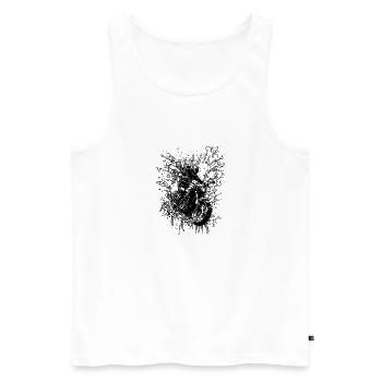 Moto Off-Road Tattoo Splash Style - Débardeur bio Premium Homme - blanc - Devant - AI Model Male 178 light (178cm)