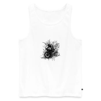 Bikerin Motorrad Geländefahrt Splash Style - Männer Premium Bio Tank Top - Weiß - Vorne - Michal (187cm)