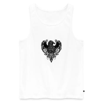 Adler Kopf im Tattoo Cartoon Style Logo - Männer Premium Bio Tank Top - Weiß - Vorne - Michal (187cm)